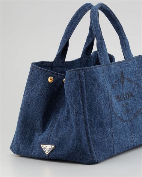 prada denim blue tote|prada wicker tote bag.